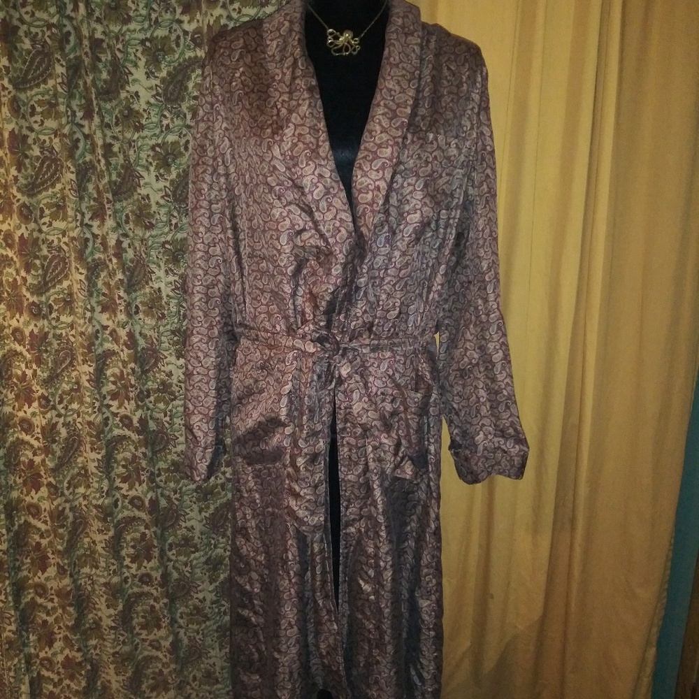 Silk? Rayon? Robe Mens Small State O Maine Vintage